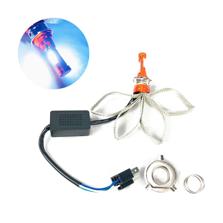Đèn Led râu tản nhiệt chân H4 2 tim 20W