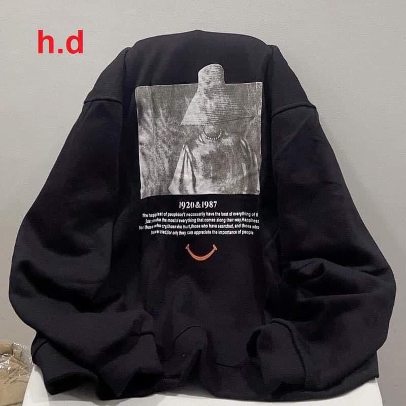 Áo khoác nỉ Smile mặt người in 2 mặt TH6