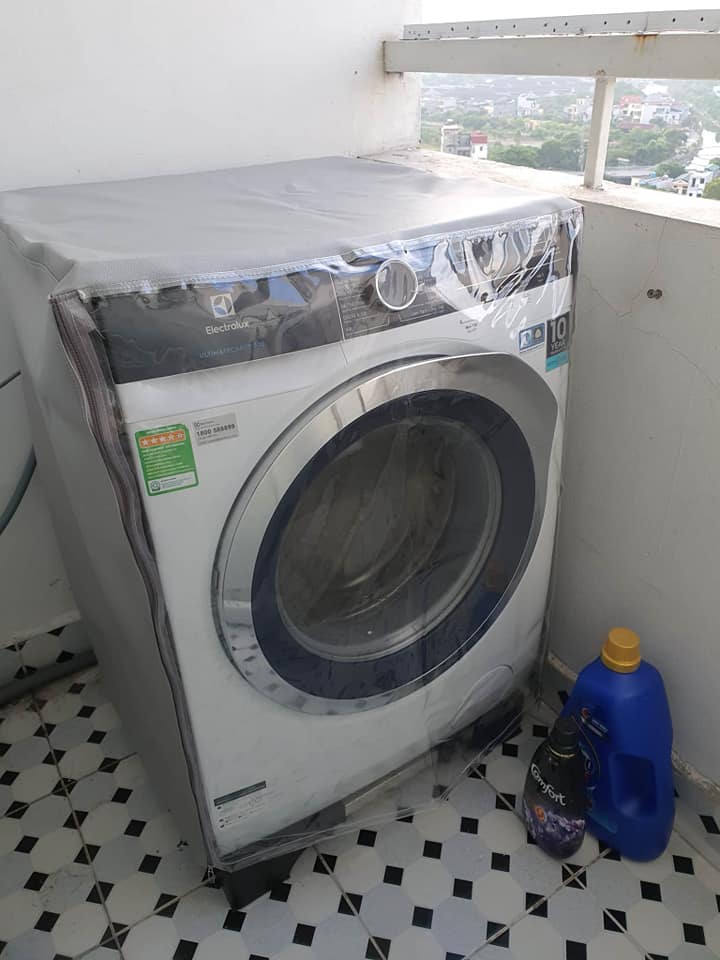 Áo Trùm Vỏ Bọc Máy Giặt Cửa Ngang Bằng Da &amp; Vải Dù Cao Cấp Siêu Bền