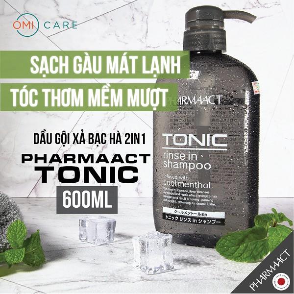 Combo 02 Chai Dầu Gội Xả 2in1 Bạc Hà Mát Lạnh cho Nam PharmaAct Tonic Rinse In Shampoo (550ml)