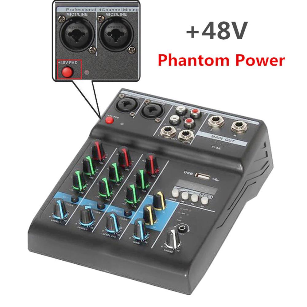 Bộ Mixer Âm Thanh VINETTEAM F-4A Bộ Trộn Âm Thanh 4 Kênh Bluetooth Karaoke Chuyên Nghiệp Cao Cấp ,Mixer Hát Live , Thu Âm ,Điều Khiển Trộn Âm Thanh DJ-4381-Hàng Chính Hãng