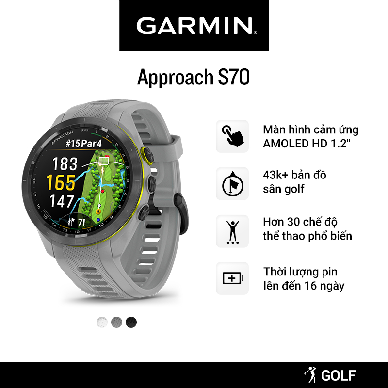 Đồng hồ thông minh Garmin Approach S70 (42mm/47mm) - Hàng chính hãng