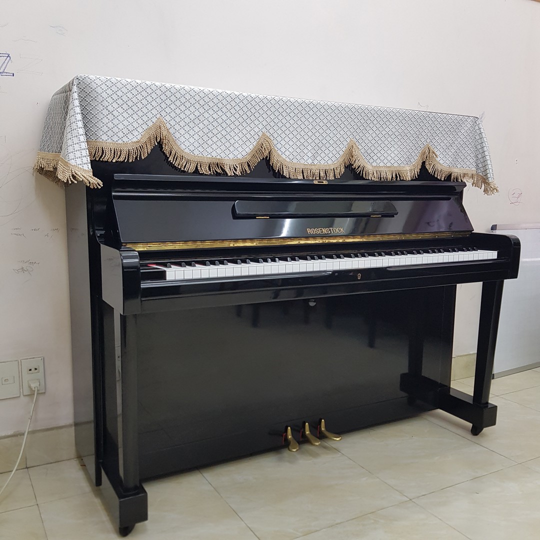 Khăn phủ đàn Piano mẫu xám kim tuyến