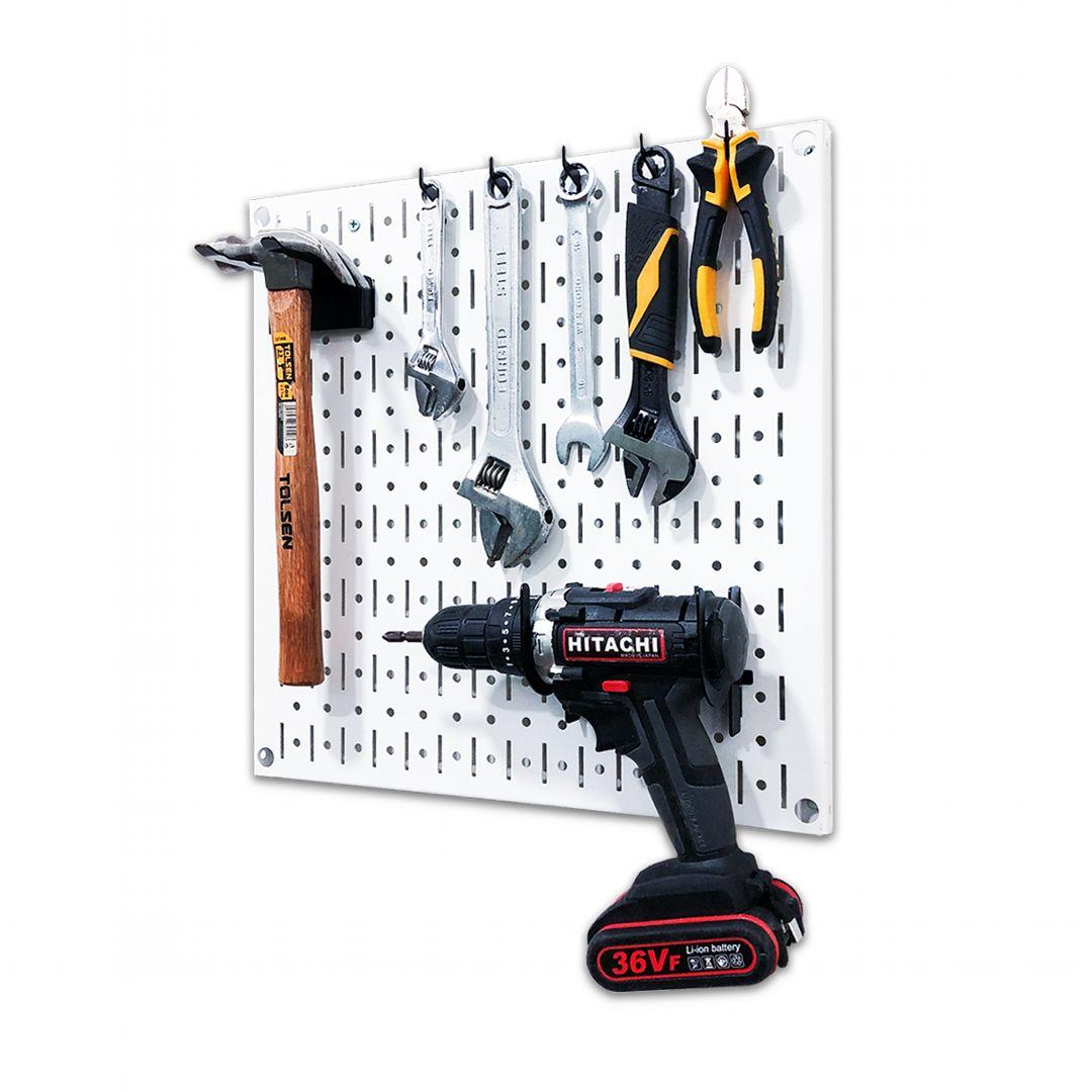 Bảng treo dụng cụ SMLIFE Pegboard cơ khí SQ – Trắng