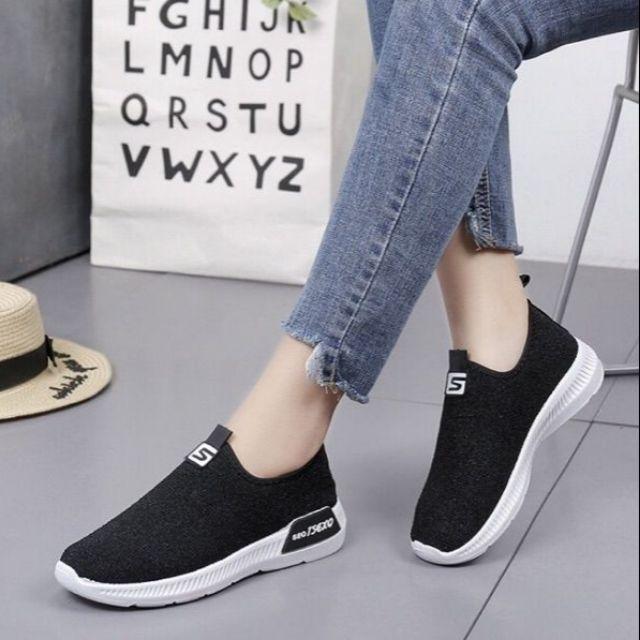 Giày lười thể thao cổ chun siêu êm chân. Ảnh thật