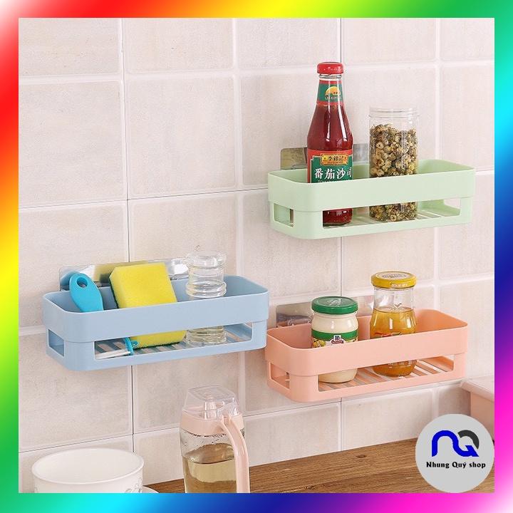 Kệ nhựa chữ nhật để đồ nhà tắm dán tường tiện dụng, tiết kiệm không gian