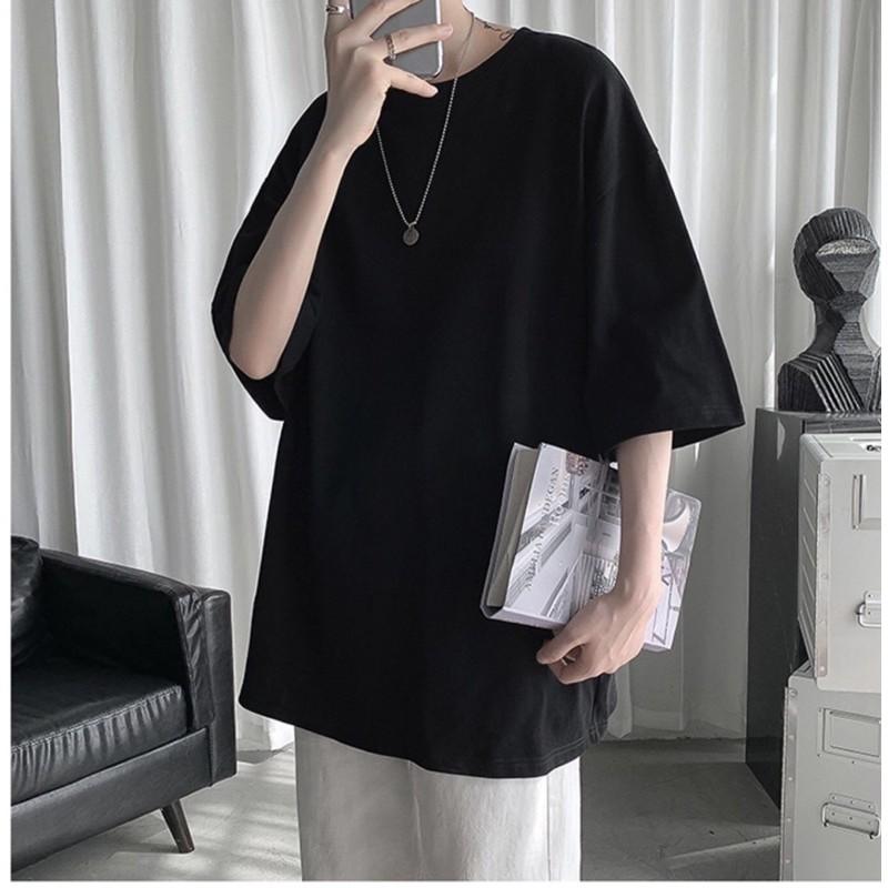 Áo thun Unisex phông trơn nam nữ RP_01 tay lỡ oversize form rộng 4 màu