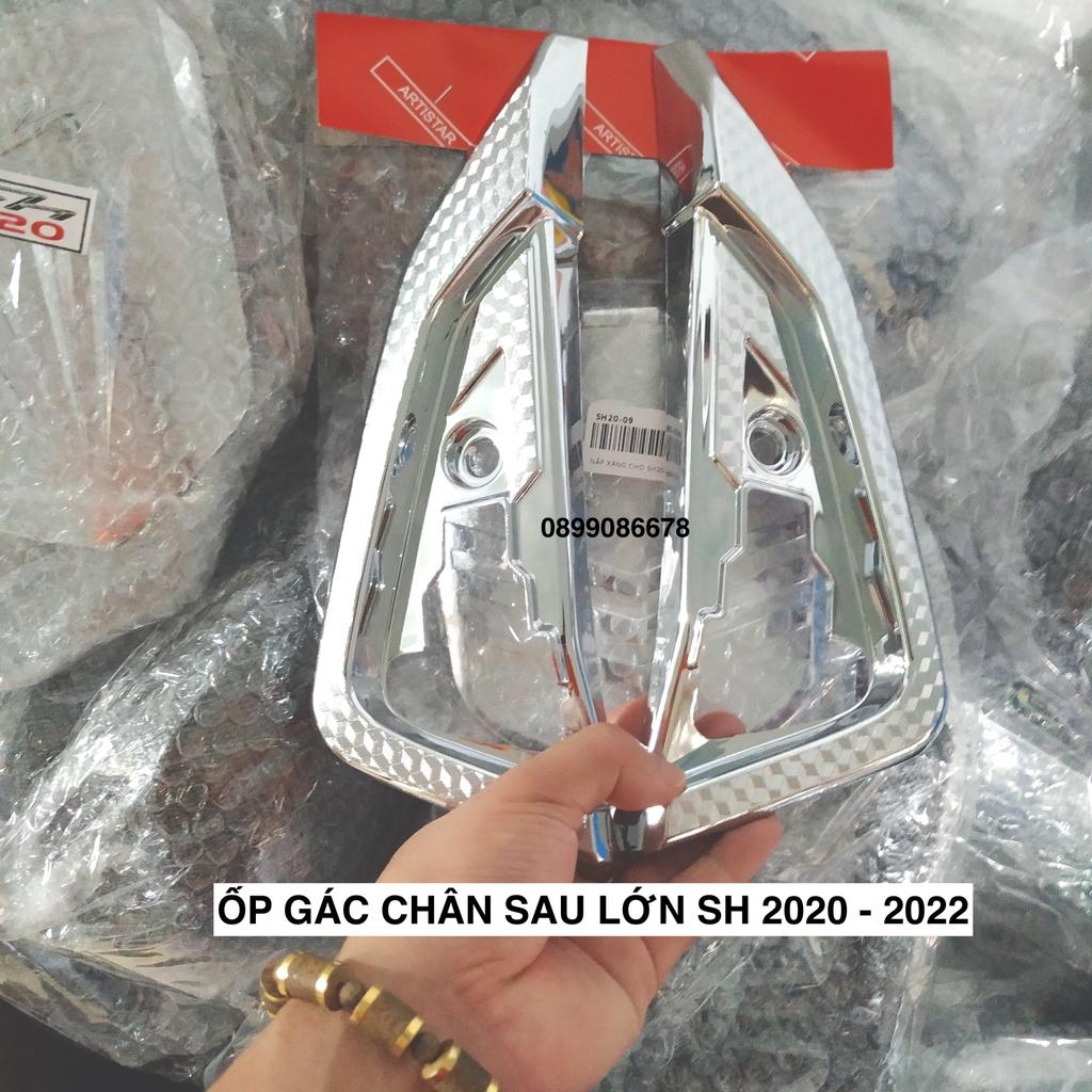 Ốp gác chân sau lớn Dành Cho Honda SH 2020, 2021, 2022 Crom, Chrome - Phụ kiện đồ chơi, ốp trang trí, bảo vệ Honda SH