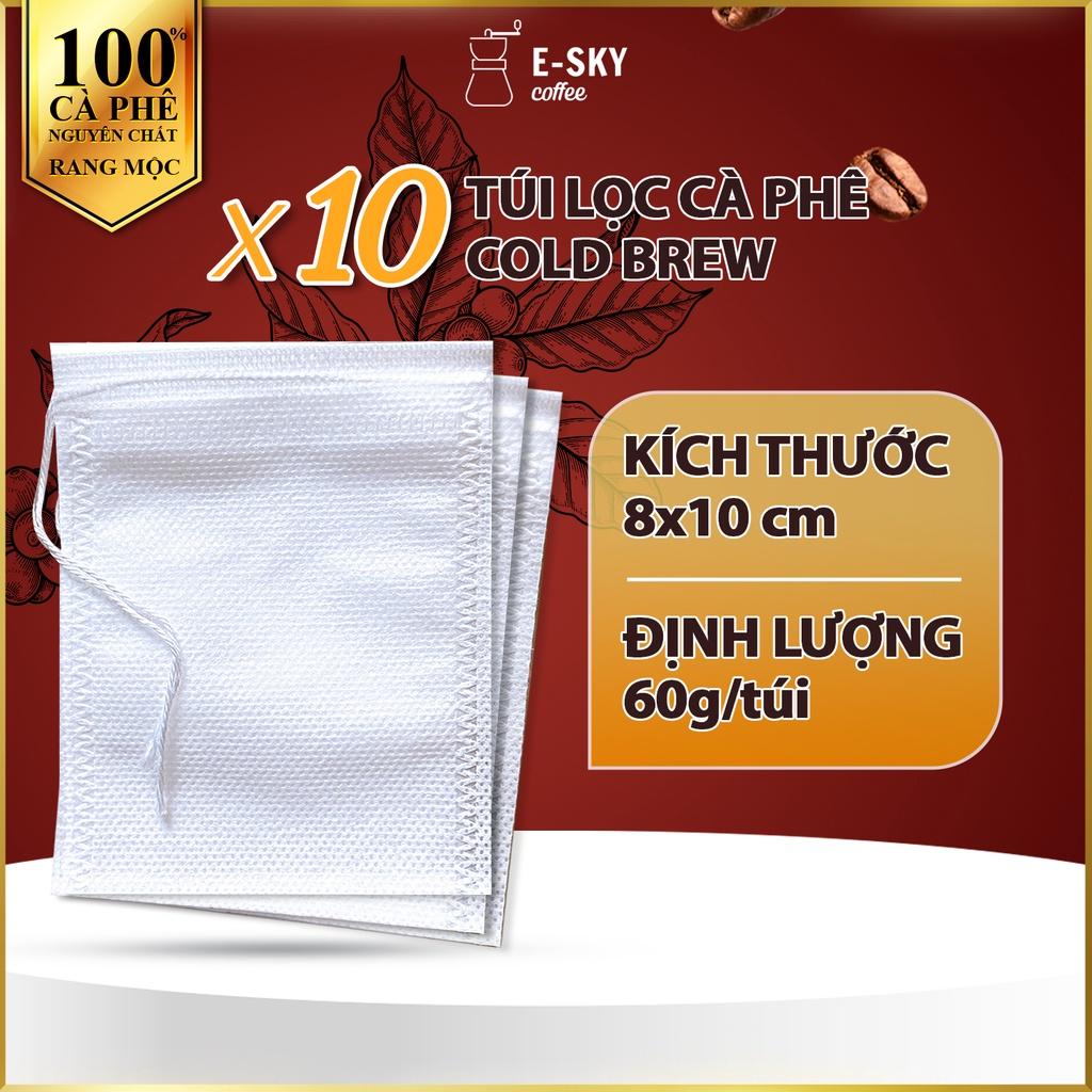 Túi Lọc Trà Túi Lọc Cà Phê Cold Brew Vải Không Dệt Có Dây Rút 8X10Cm, Định Lượng 60G/Túi, Combo 10 Túi