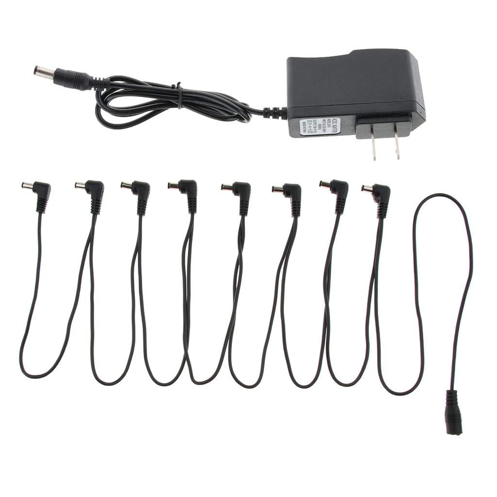 Guitar 8 Way Splitter Power Supply Cable Adapter Set for Effect Pedal