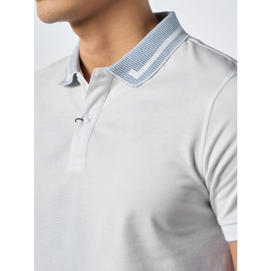 OWEN - Áo Polo nam Owen màu trắng cổ xanh 231343 - Áo thun nam ngắn tay có cổ
