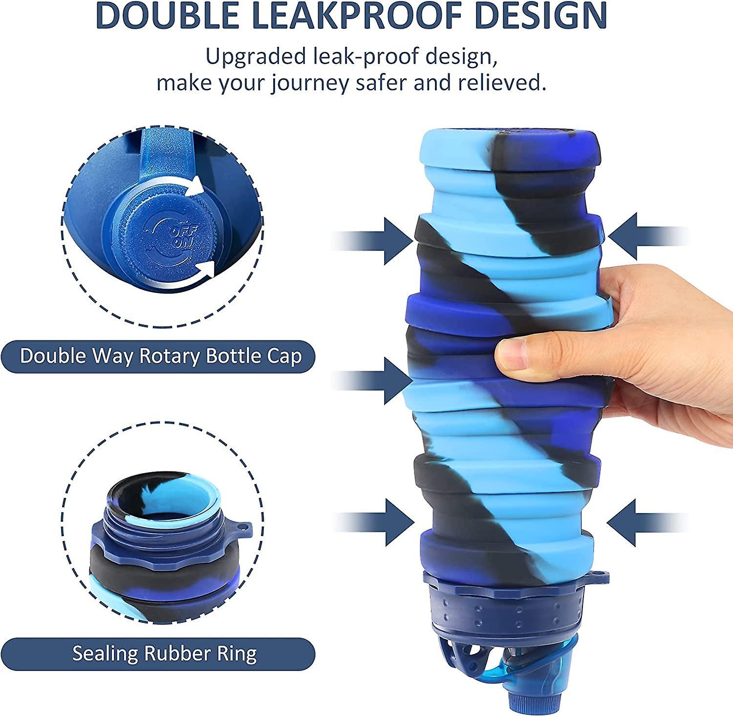 Chai nước của trẻ em Chai nước chống nước trong silicone có thể gập chân di động với dây đeo cổ cho các cô gái BPA