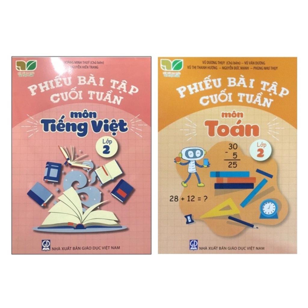 Sách Combo Phiếu bài tập cuối tuần môn Toán Tiếng Việt lớp 2
