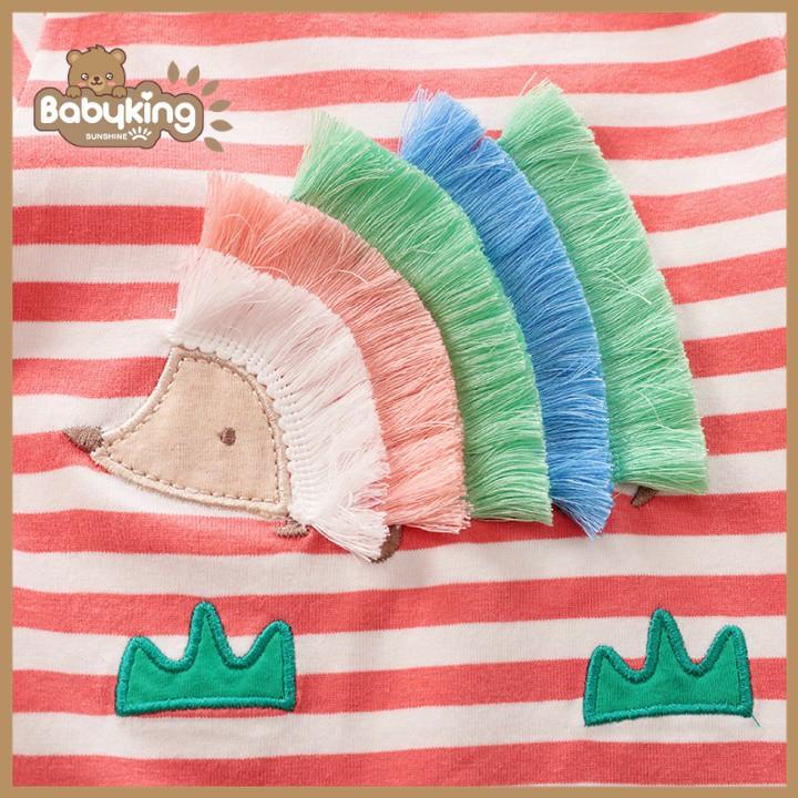 BodySuit giáng sinh noel cho bé,áo liền quần dễ thương dài tay kiểu hình nhím cho bé gái , cotton 100%,Aiueo Nhật.