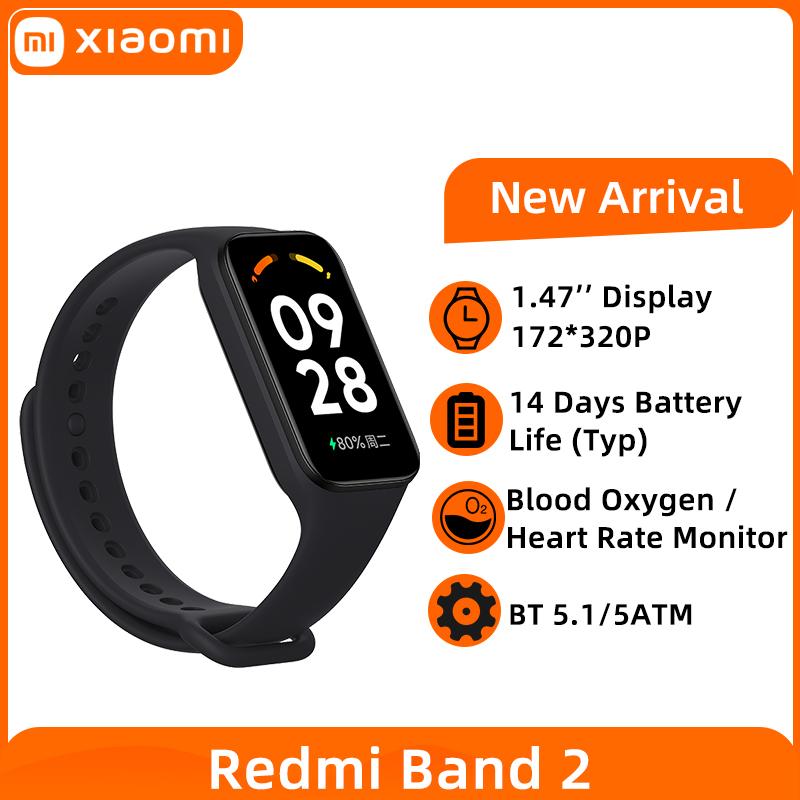 Phiên bản toàn cầu Xiaomi Redmi Band 2 Vòng đeo tay thông minh 1.47 '' Màn hình lớn Oxygen Nhịp tim của phụ nữ Bluetooth 5.1 Màu sắc: GL White Band 2