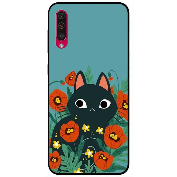Ốp lưng dành cho Samsung Galaxy A30s / A50 / A50s / A70 / A70s - Mèo Đen Hoa Đỏ