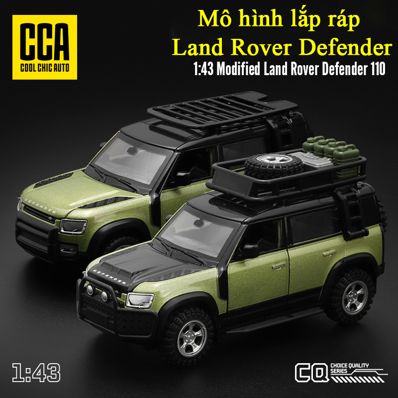 Đồ chơi lắp ráp xe mô hình Land Rover Defender 110 bằng hợp kim nguyên khối chạy cót