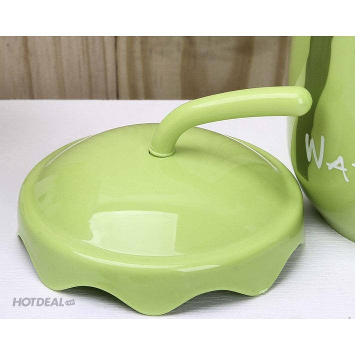 Cốc Hình Quả Dưa Hấu Gốm Sứ Khử Chì - Ly Uống nước Decor Size To Hình Trái Cây Siêu Đẹp Tặng Kèm Muỗng Và Ống Hút Đẹp