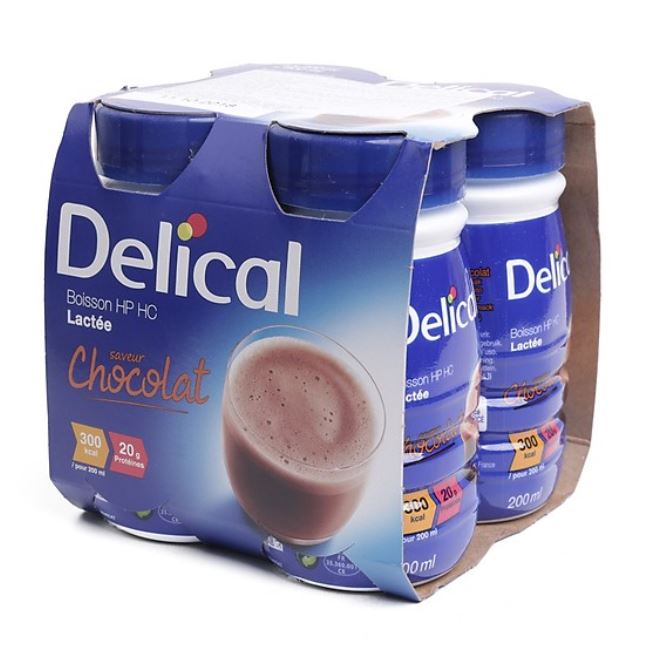 Sữa Delical vị socola - sản phẩm dinh dưỡng giàu năng lượng lốc 4 chai