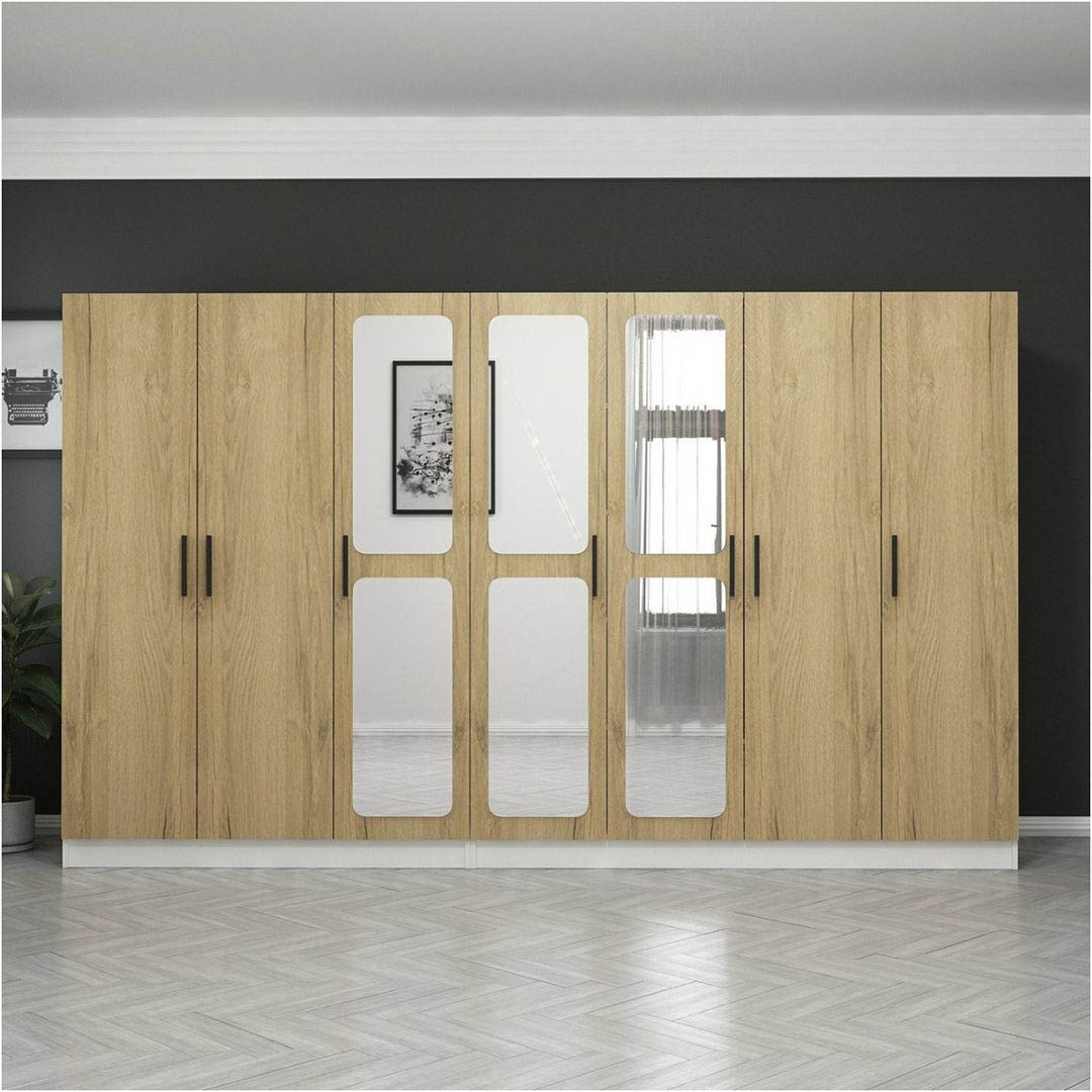 Tủ quần áo gỗ hiện đại SMLIFE Cuambo | Gỗ MDF dày 17mm chống ẩm | D315xR52xC190cm