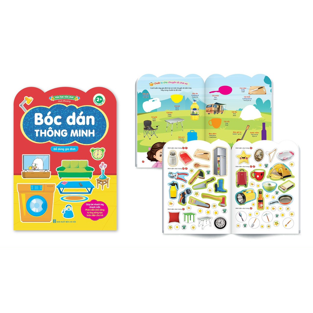 sách - bóc dán thông minh song ngữ việt anh dành cho trẻ từ 2-6 tuổi (bộ 6 cuốn)