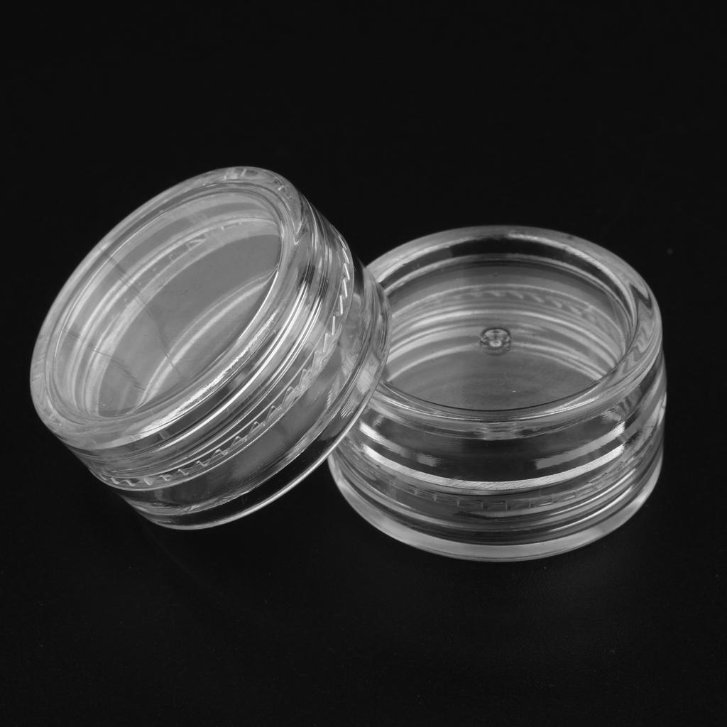 3x 50pcs Reusable Plastic Cosmetic Container Jars Pot for Nails Powder Jewelry