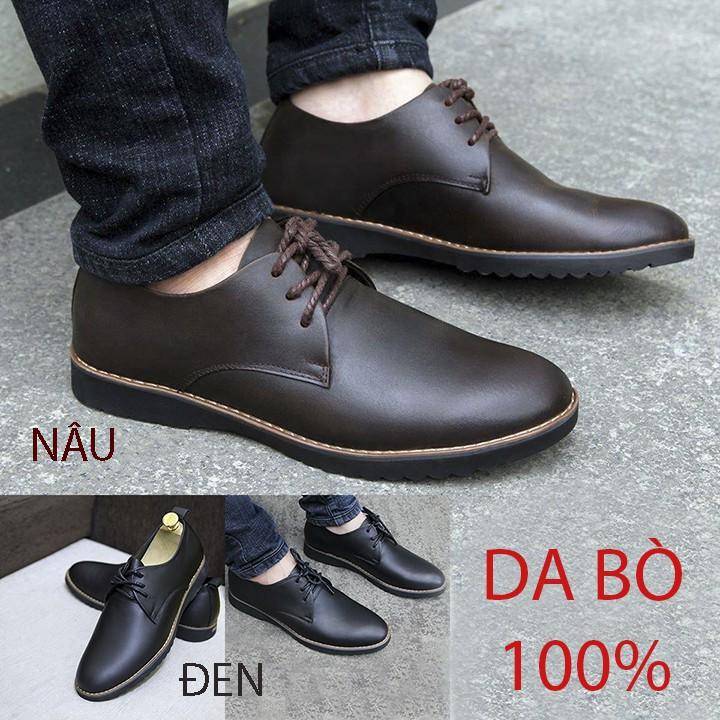 Giày Lười Nam Có Dây Buộc Da Bò Mã BH02