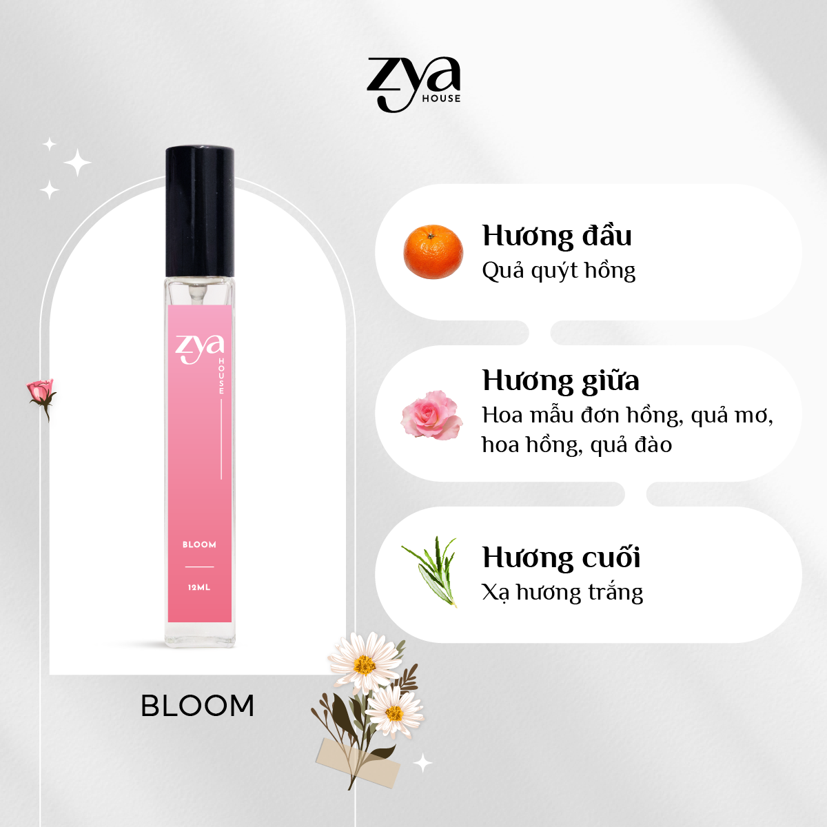 Nước hoa nữ ZYA Bloom hương hoa cỏ | EBMart