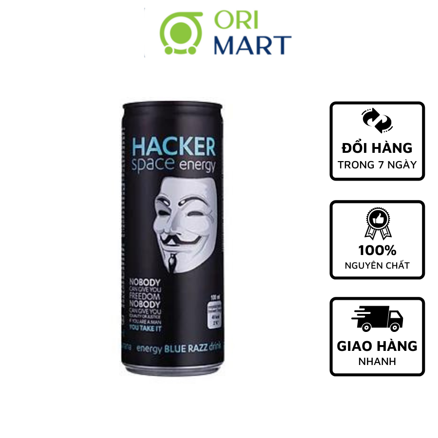 Nước Tăng Lực Hacker Space Energy Drink Blue Razz 250ml