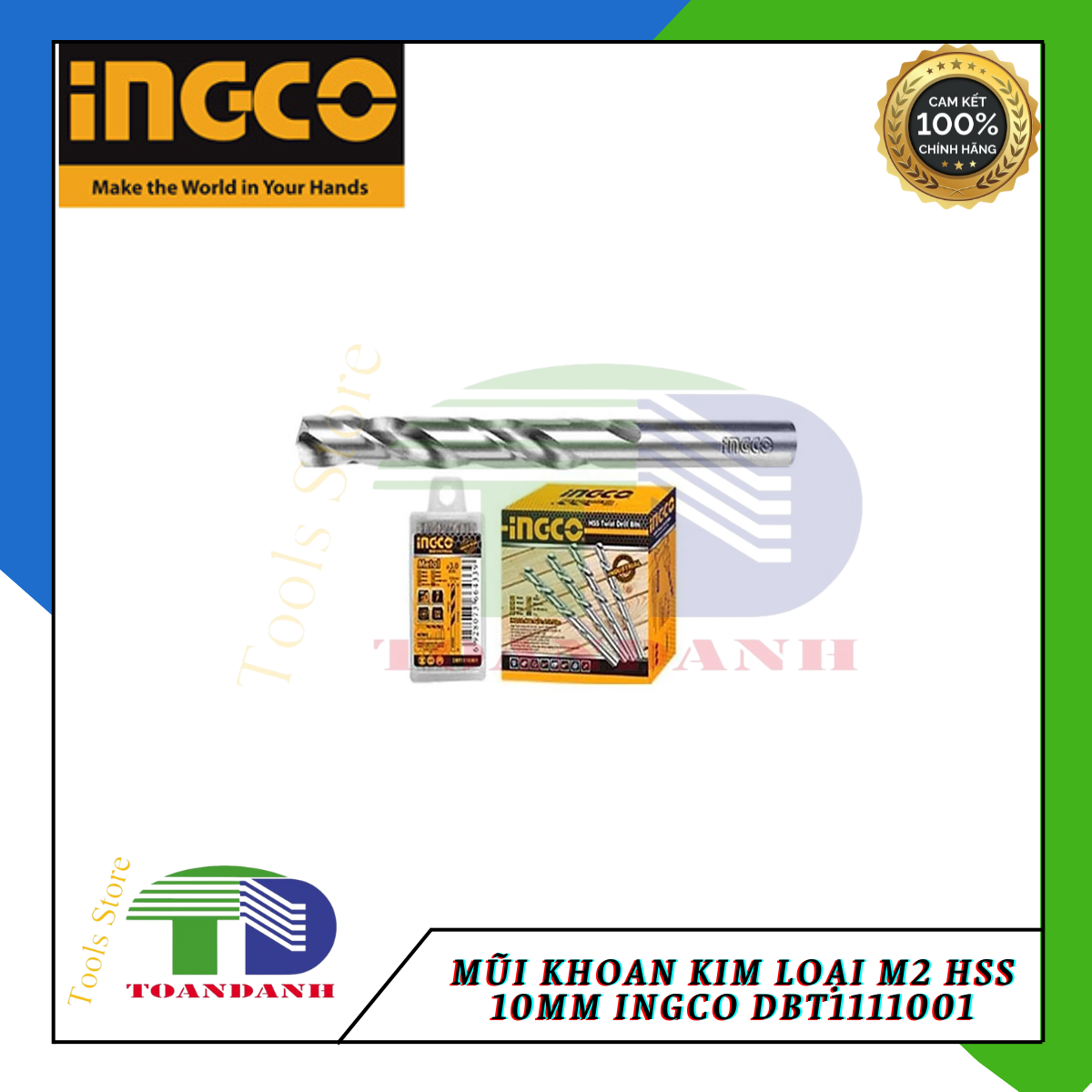 Mũi khoan kim loại M2 HSS 10mm ingco DBT1111001