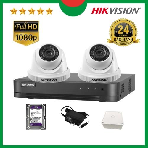 Trọn bộ Camera quan sát Hikvision 1/2/3/4 mắt 2MP, Kèm ổ cứng HDD 1TB. Hàng chính hãng