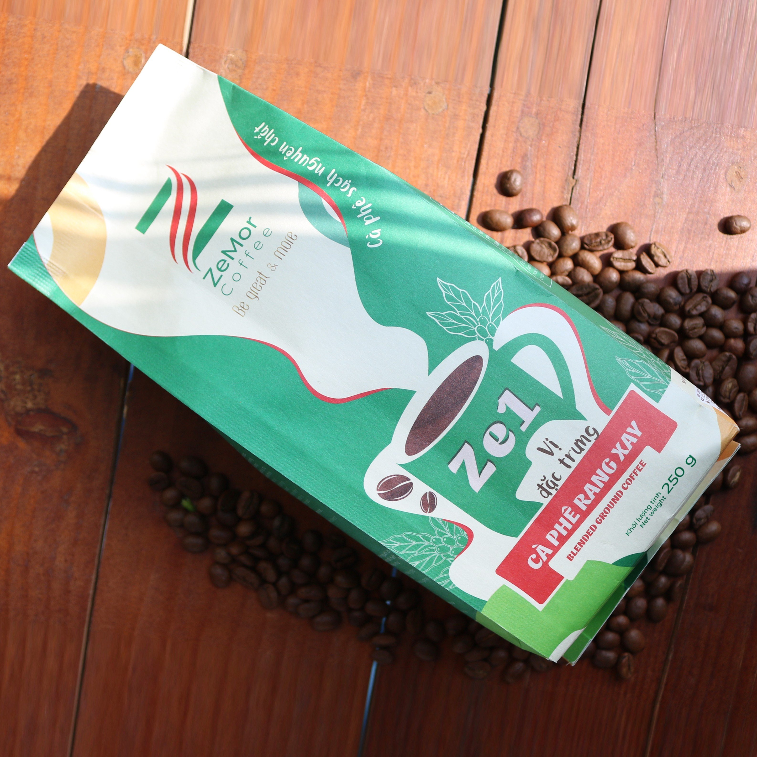 Cà Phê Rang Xay Nguyên Chất Rang Mộc ZeMor Coffee Ze1 Vị Đặc Trưng 250g