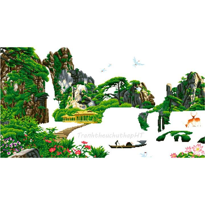 Tranh đính đá Lưu thủy sinh tài VS168 - tự đính