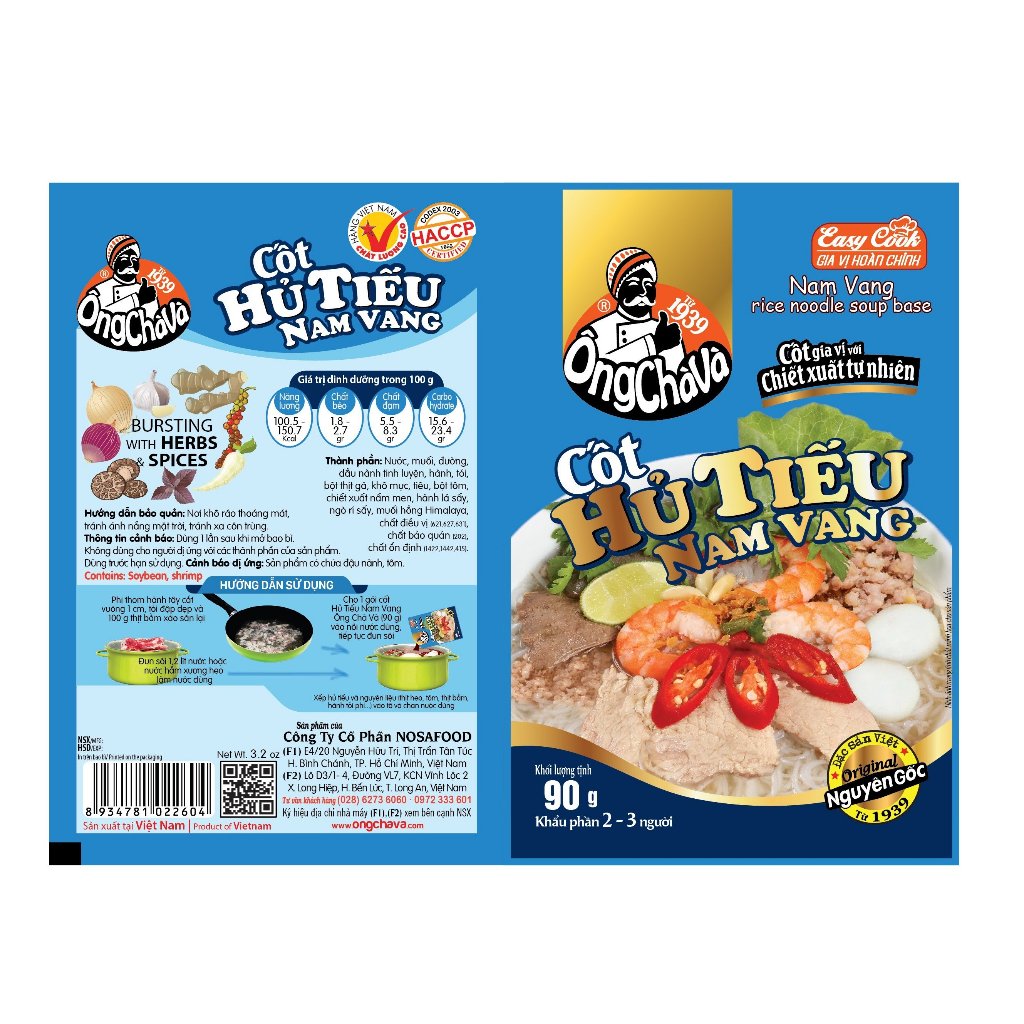Lốc 15 Gói Cốt Hủ Tiếu Nam Vang Ông Chà Và 90gr