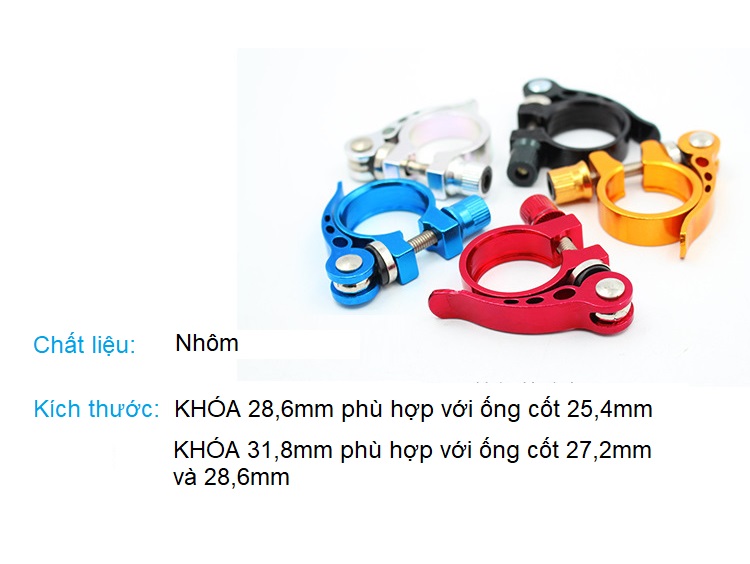 Khóa Cốt Yên Xe Đạp - Dụng Cụ Tăng Giảm Độ Cao Yên Xe - Loại 28,6mm - 31,8mm