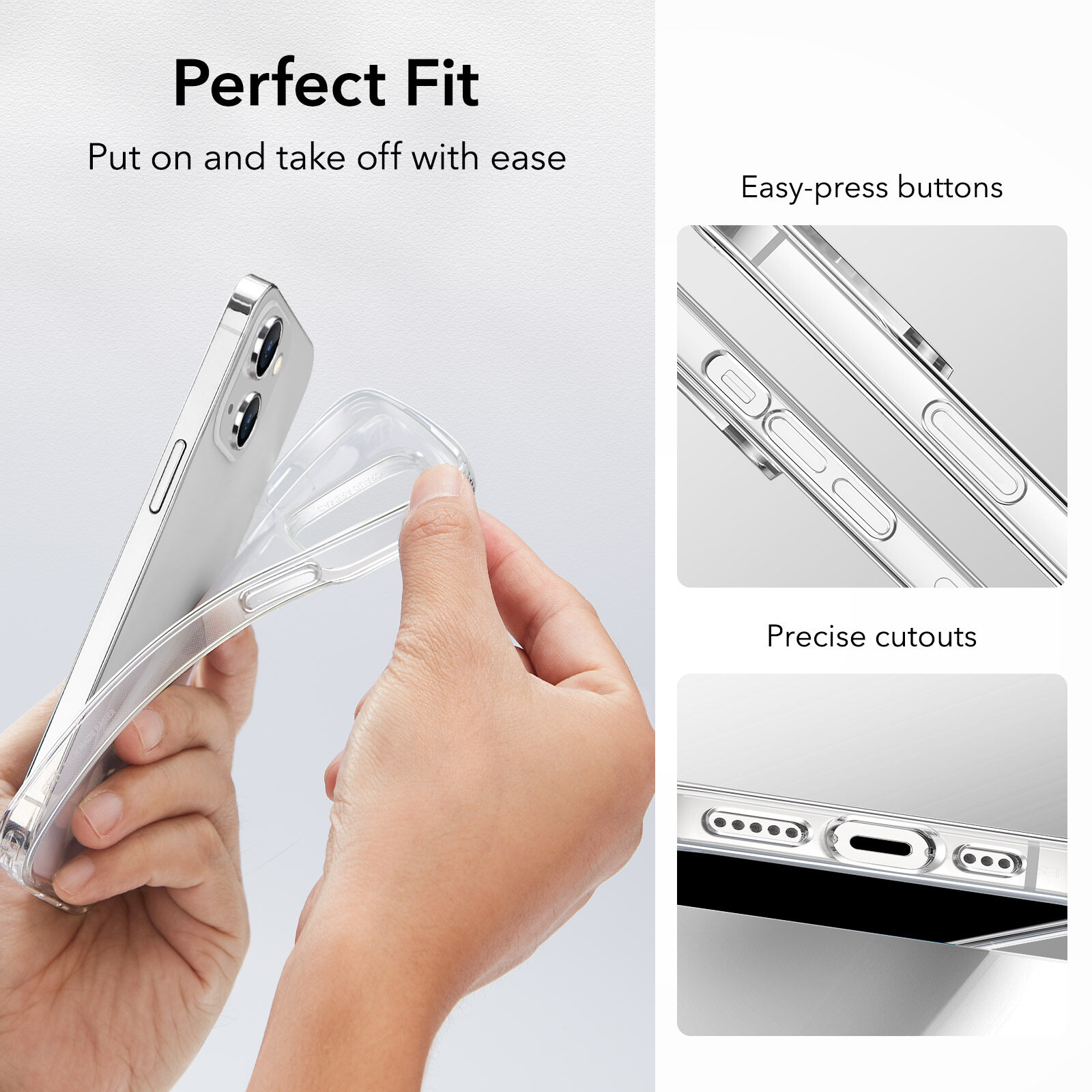 Ốp Lưng dành cho iPhone 14 Pro / 14 Pro Max/ 14/ 14 Plus/ ESR Project Zero Clear Case Trong Suốt Chống Ố Vàng - Kèm Combo Kính Cường Lực Màn Hình và Camera- Hàng Chính Hãng