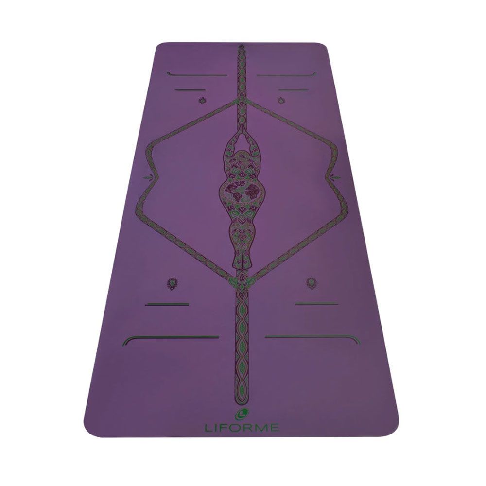 Thảm yoga định tuyến cao su tự nhiên Liforme Mother Earth 4.2mm - Purple Earth