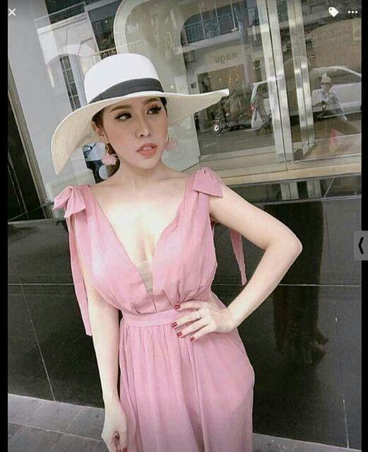 Maxi voan cột vai nơ