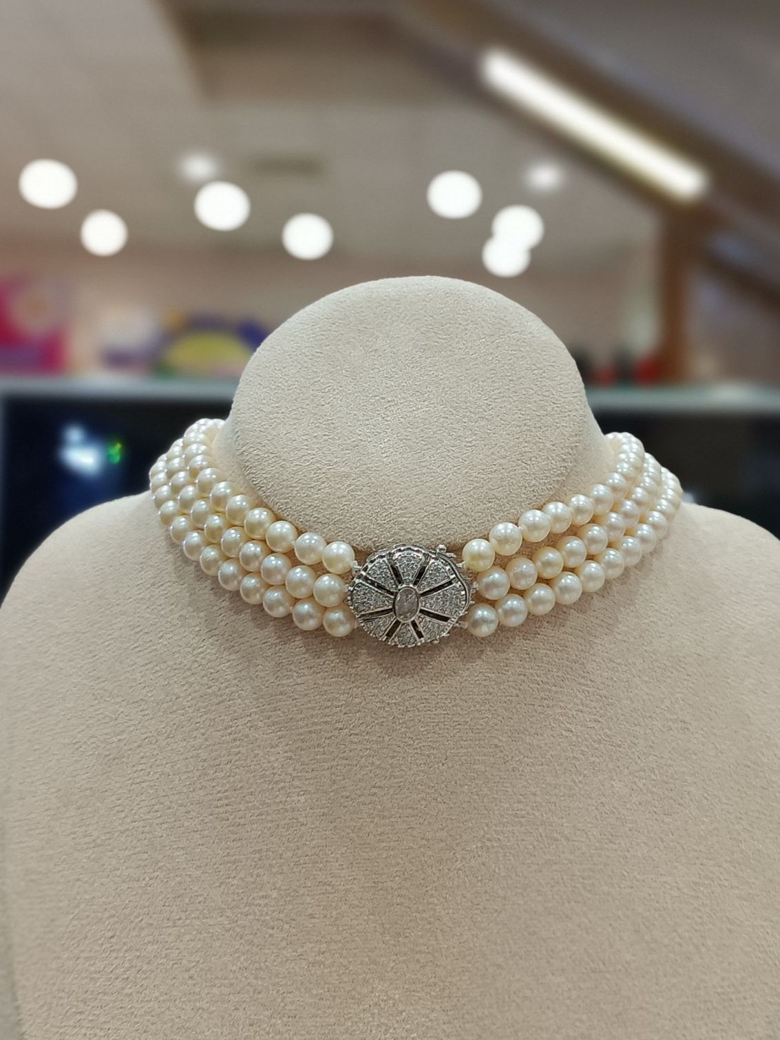 Chuỗi Ngọc Trai Nước Mặn Akoya trắng phớt vàng - MOON Jewelry