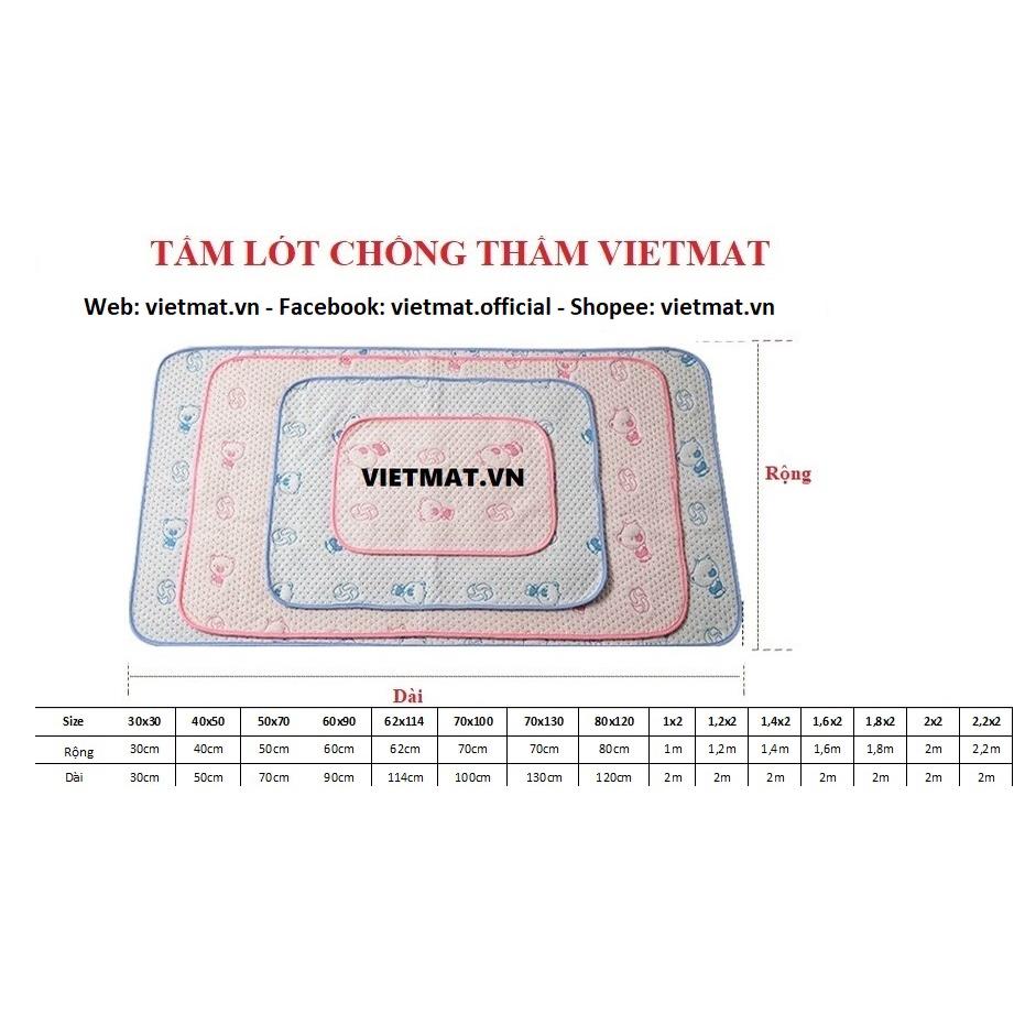 3 tấm 40x50cm Tấm lót chống thấm cho bé Vietmat mềm êm, thoáng mát, không nóng, không sột soạt, giặt máy