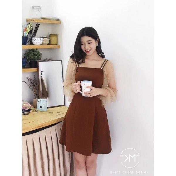 [] ĐẦM CHỮ A TAY LƯỚI ĐÍNH NGỌC