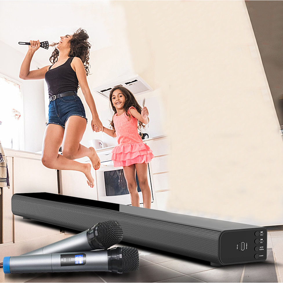 Loa Soundbar 5.1 Bluetooth Hát Karaoke AMOI L5 Tặng 02 Micro Không Dây AZONE