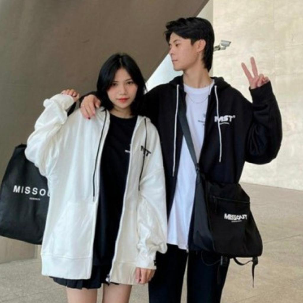 Hình ảnh Áo khoác nỉ nam nữ form rộng MISS jacket hoodie dây kéo ulzzang unisex hottrend Hàn Quốc mềm mịn rẻ đẹp