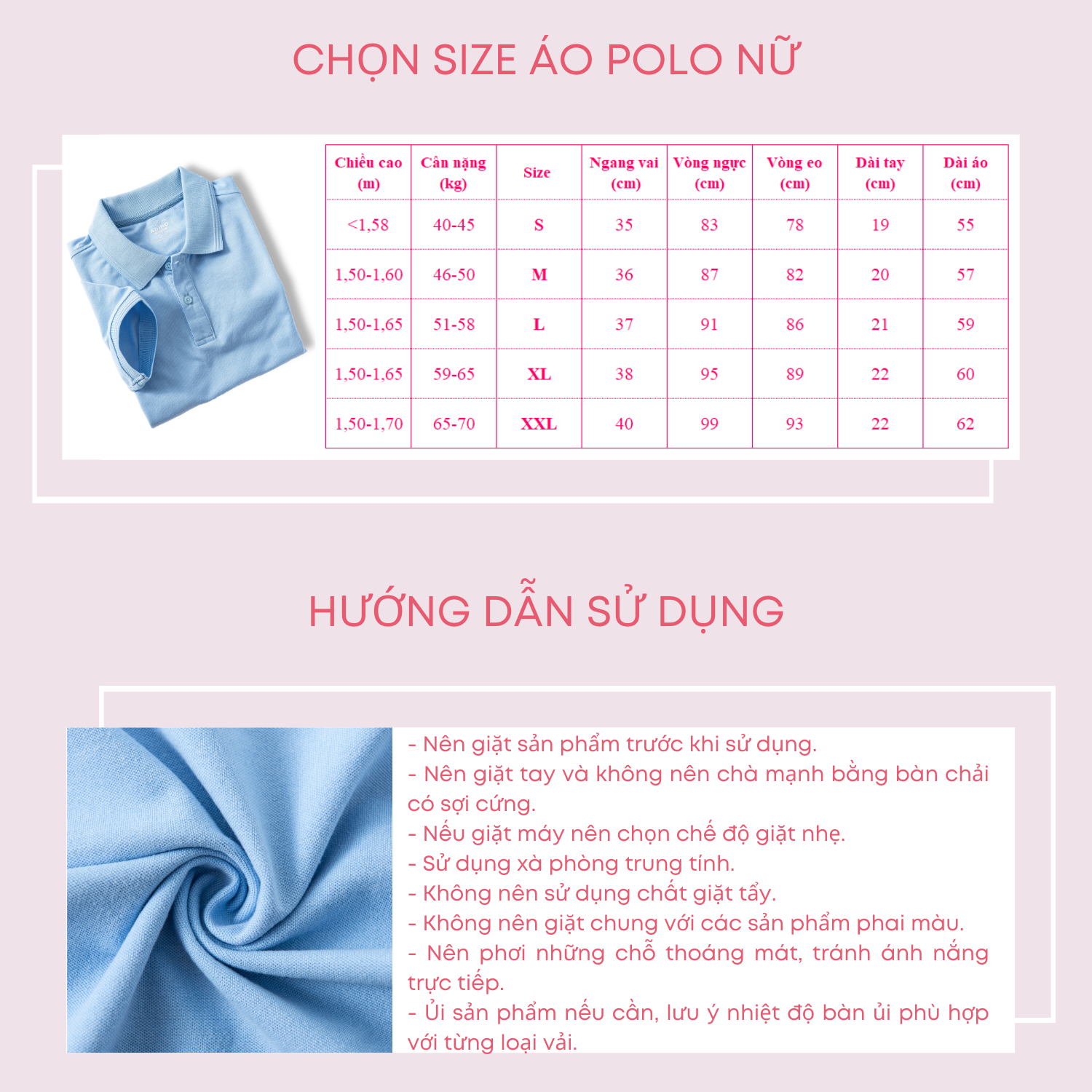 Áo polo nữ màu xanh biển nhạt phối viền chìm ADINO vải cotton polyester mềm dáng slimfit công sở hơi ôm trẻ trung APN03