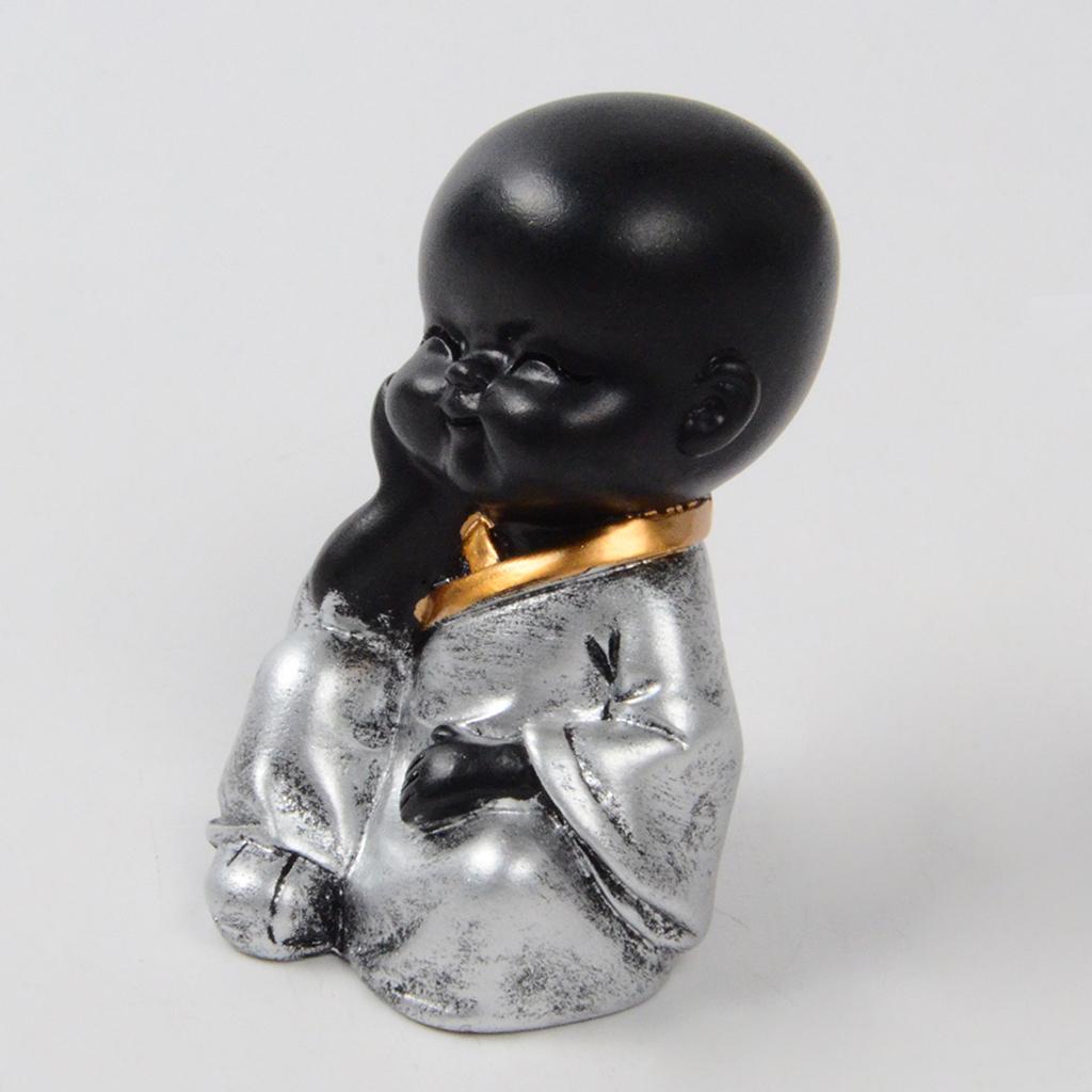 Ceramic Small Buddha Statue Monk Figurine Tea pet Ornaments Style01