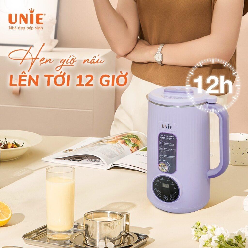 Máy làm sữa hạt Unie UMB10,Lưỡi dao 8 cánh inox 304 cao cấp,Dung tích 1L,công suất 800W,8 chức năng xay nấu- hàng chính hãng