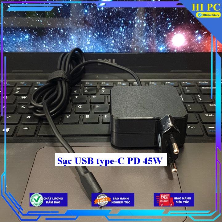 Sạc dành cho các loại laptop dùng chân sạc USB type-C PD 45W - Kèm Dây nguồn - Hàng Nhập Khẩu