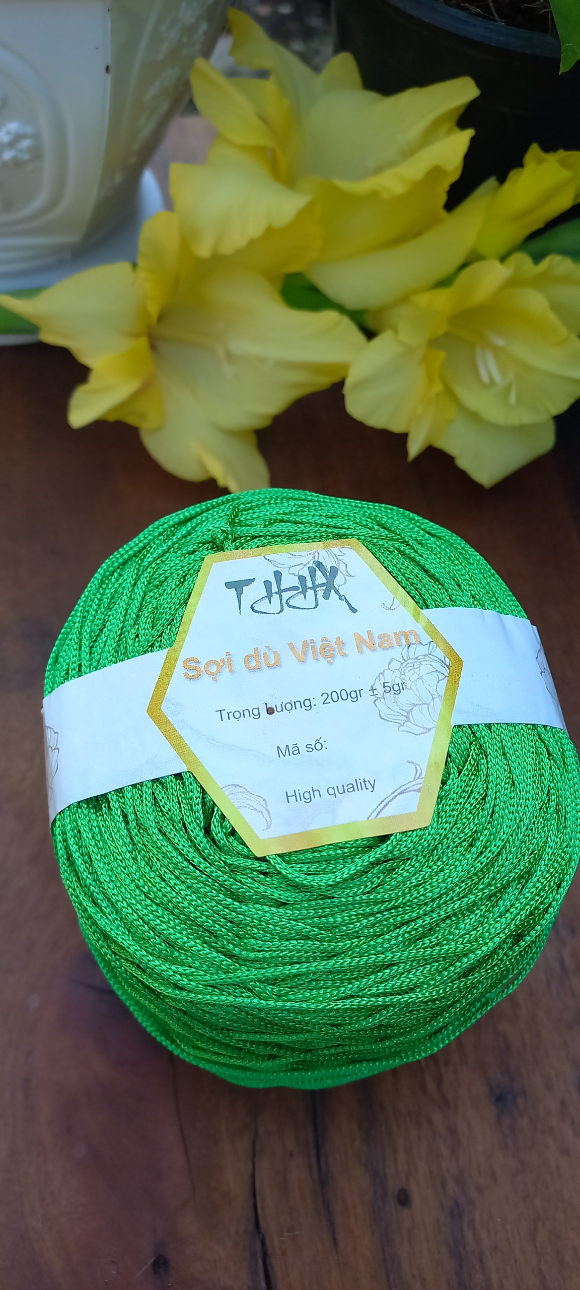 Sợi dù Việt Nam 1mm làm đồ thủ công, đan, móc màu xanh lá