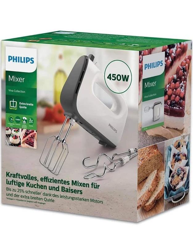 Máy Đánh Trứng Philips HR3741/00, Máy Trộn Bột, Đánh Kem, Đánh Bọt Café Cầm Tay, Nhập Đức, Bảo Hành 12 Tháng