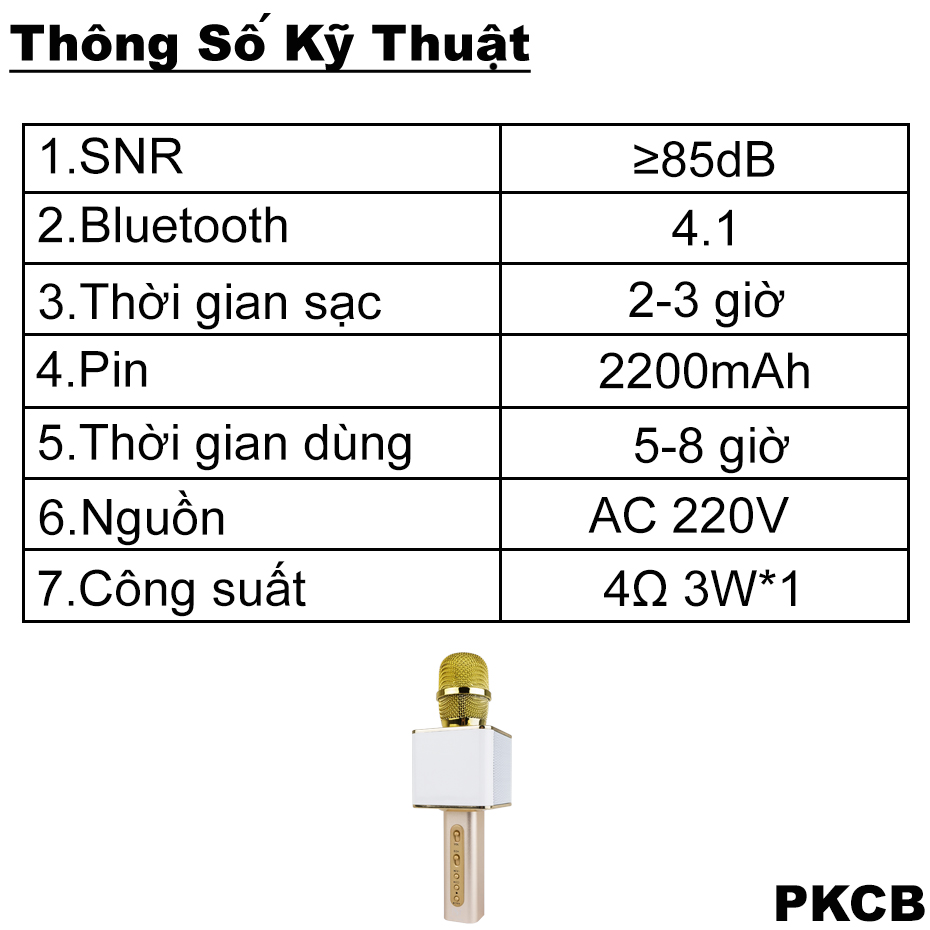 Micro Karaoke Bluetooth Chuyên Nghiệp Cho Giọng Hát Chất Lượng PKCB64 ROSE GOLD - Hàng Chính Hãng